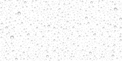Realistic rain droplets on glass surface. Transparent water drops and wet condensation splash isolated © Avijit Artworks
