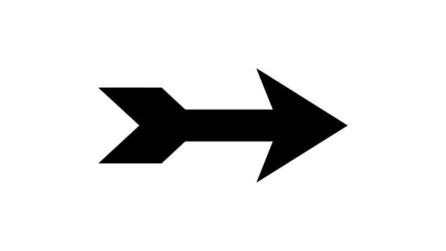 Classic fletched arrow vector icon fletching and arrowhead symbol for archery and direction