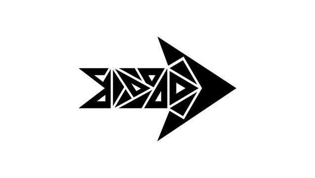 Geometric triangular pattern arrow vector icon abstract tech and crystal directional sign