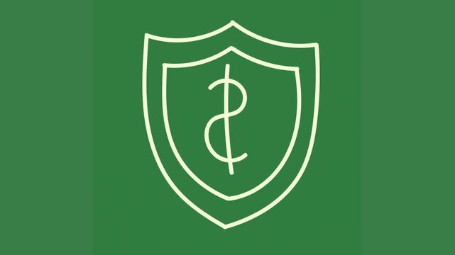 A green shield with dollar symbol on it and sign green screen animated chromakey background cartoonish design style elements composition backgrounds gesture illustration movement figure