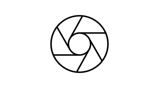 Minimal Camera Shutter Aperture Icon Vector