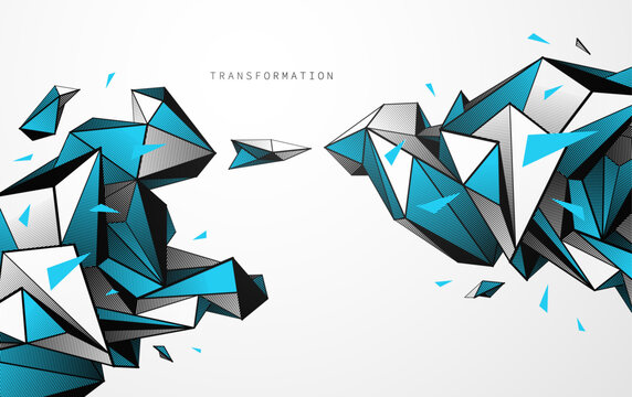 Transformation of structure and logic, crystalline forms evolving through precision, balance, systems thinking and controlled geometric change.