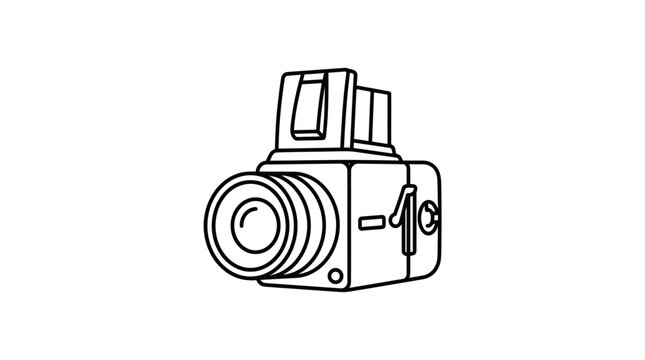 Medium Format Camera Outline Vector