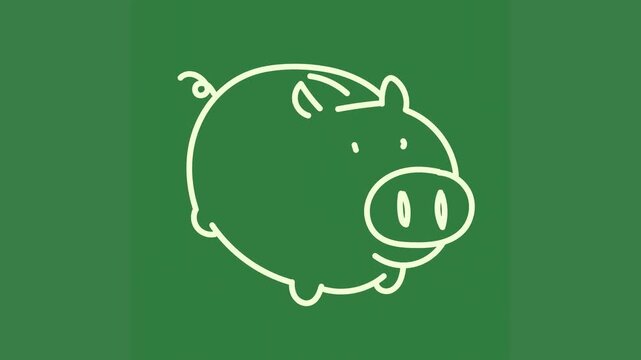 A white pig on green background and icon green screen animated chromakey background movement scene backgrounds emotion depth gesture figure style composition cartoonish creative expression