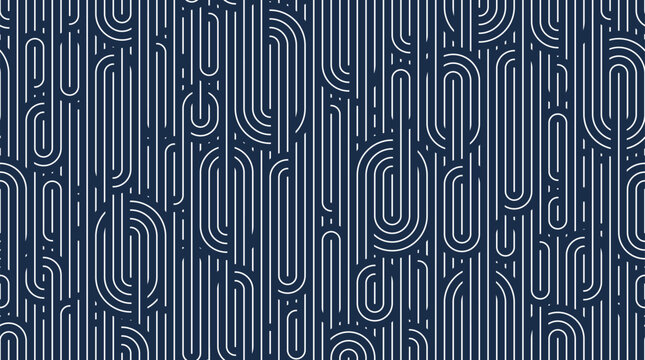 Linear seamless pattern, vector stripy geometric abstract background, tiling art runny dynamic lines, funky endless retro wallpaper.