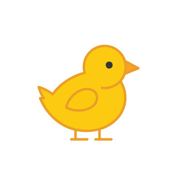 Cute Yellow Chick Illustration with Simple Design.