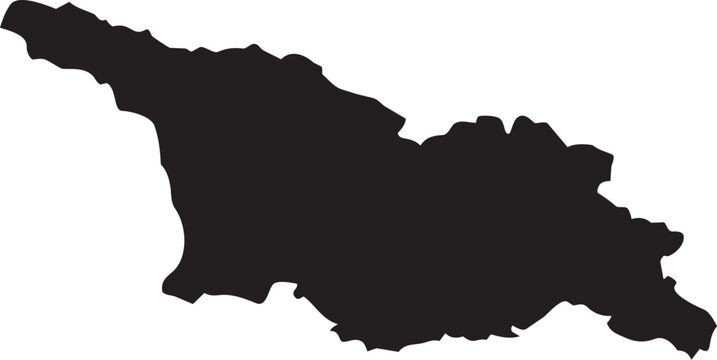 Black silhouette map of Georgia a simple vector graphic for national identity and travel concepts isolated on a white background