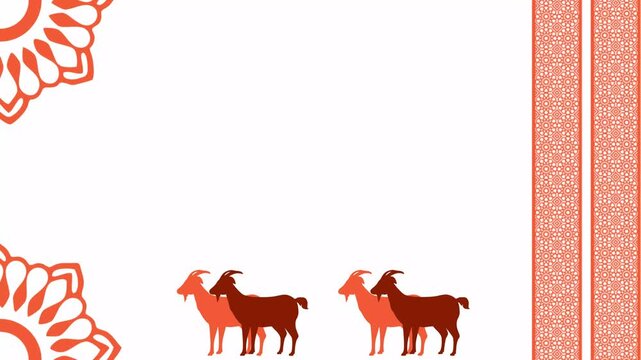 Copy space animation with typical Middle Eastern Islamic ornament decoration in the background