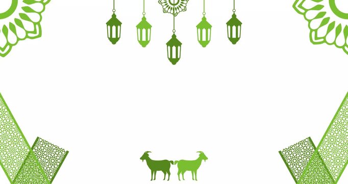 Copy space animation with typical Middle Eastern Islamic ornament decoration in the background
