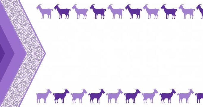 Copy space animation with typical Middle Eastern Islamic ornament decoration in the background