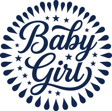 'Baby girl' vector illustrator on transparent background baby shower decoration