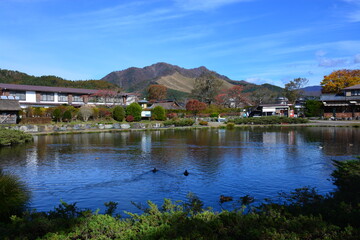Fototapeta premium 山梨県 忍野村の忍野八海の景観