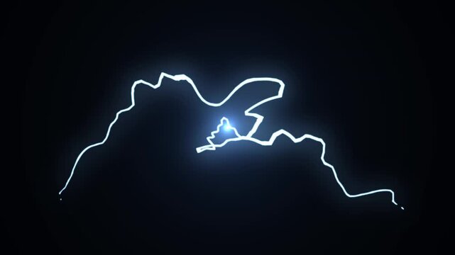 Strong electric lightning loop animation featuring glowing blue thunder bolts, energy flashes and seamless transparent background overlay in ultra HD 4K