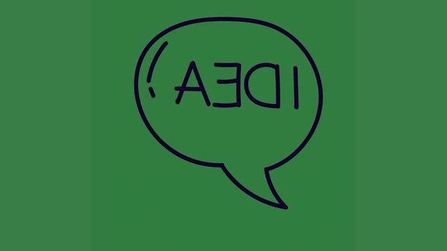 A speech bubble with the word idea written in it and green screen animated chromakey background scene gesture layers figure illustration elements motion expression backgrounds movement