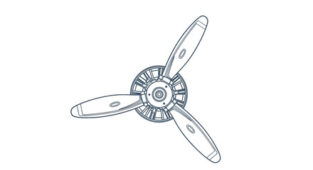 Airplane Propeller Line Art Vector © Parade