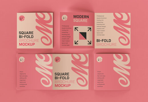 Clean Square Brochure Showcase Mockup