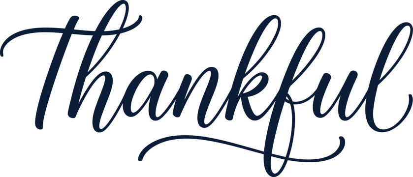 Vector illustrator thankful typography on transparent background