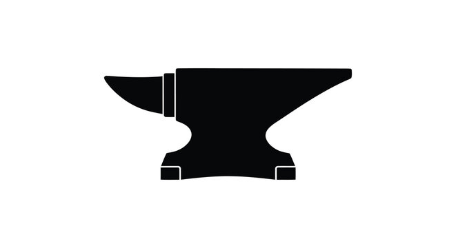 Blacksmith s anvil solid form isolated silhouette