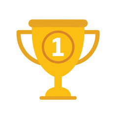 Fototapeta premium Golden Trophy with Number One Symbol.