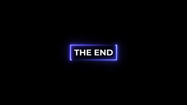 The end screen video for final outro cinematic closing with glowing neon frame on black background.
