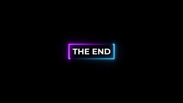 The end screen video for final outro cinematic closing with glowing neon frame on black background.