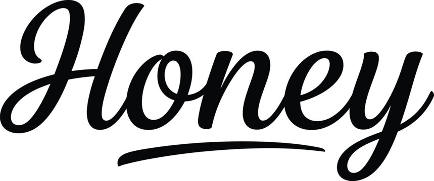 Vector illustrator honey typography on transparent background