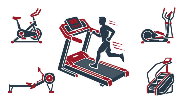 Gym Fitness Equipment Icon Set