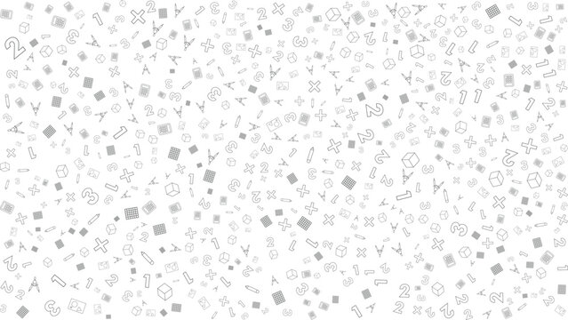 random math element pattern on white background vector graphic design
