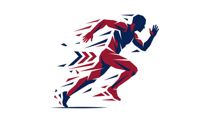 Obraz premium Abstract Geometric Running Man Vector Illustration