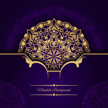 Mandala Background With Floral Pattern On Purple Background