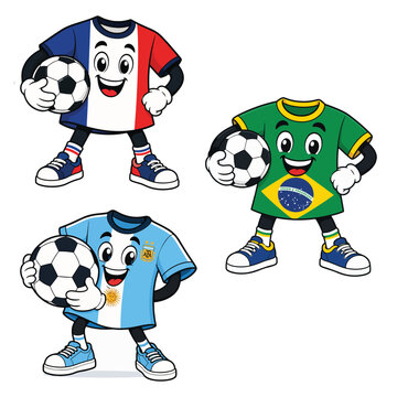 Positive Vibes Mascot cartoon design, smiling shirt character with football