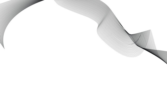 Abstract flowing lines graphic pattern on white background with abstract minimalist monochrome