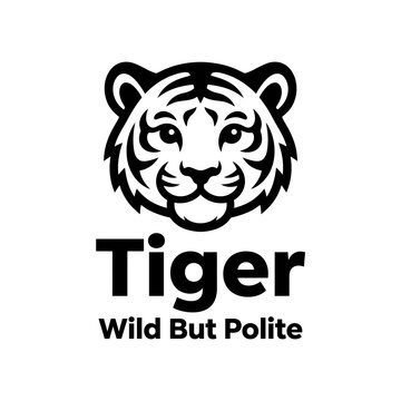 Black and white tiger face logo.