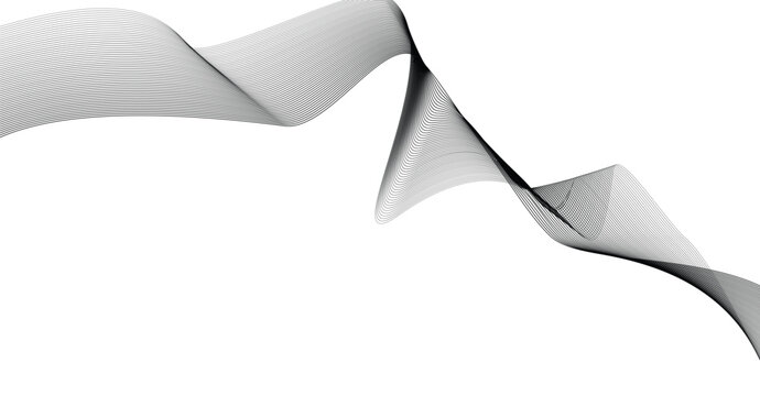 Abstract flowing lines pattern with moire effect on white background abstract monochrome illusion