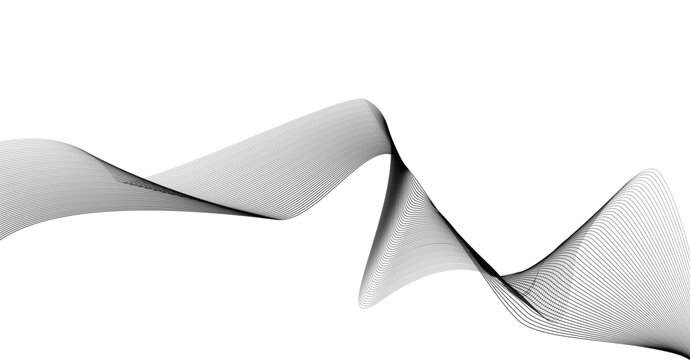 Abstract flowing lines pattern with moire effect on white background abstract monochrome illusion
