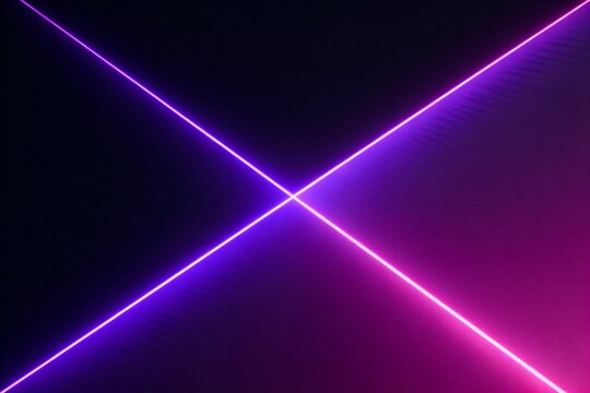 Abstract neon X lines in purple and pink