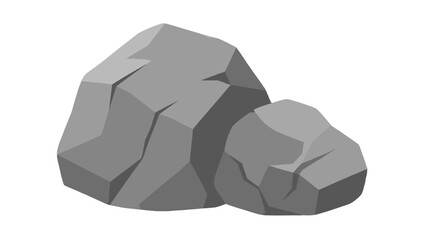 Low poly gray rocks isolated on white background © Andrei