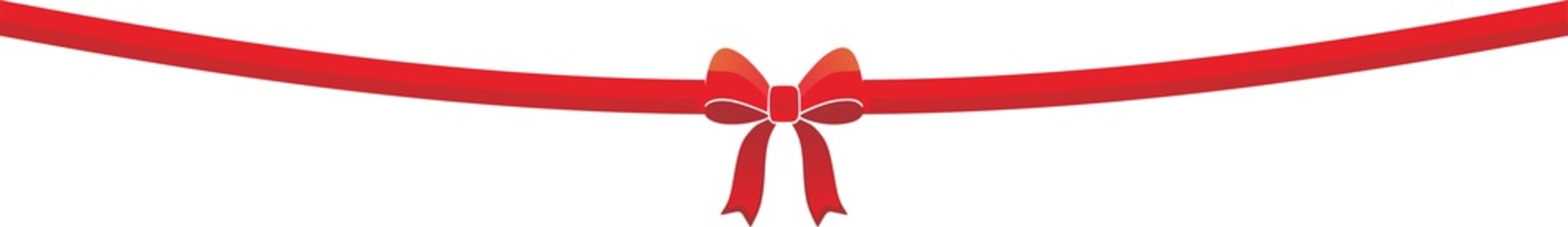 Thin Red Ribbon with Center Bow Accent