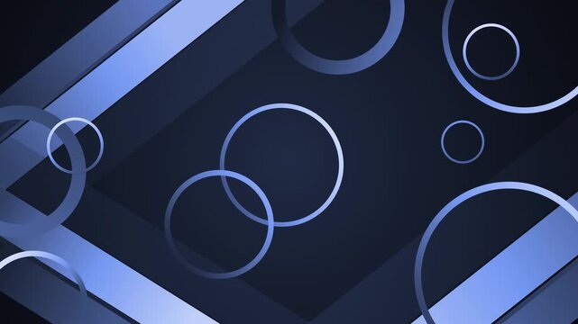 Abstract geometric background with diagonal stripes and overlapping gradient rings animation
