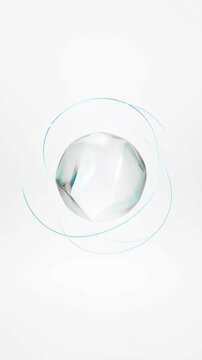 Abstract 3D illustration of an intraocular lens on white background.