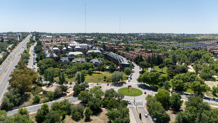 Las Rozas de Madrid aerial view residential area © Barosanu