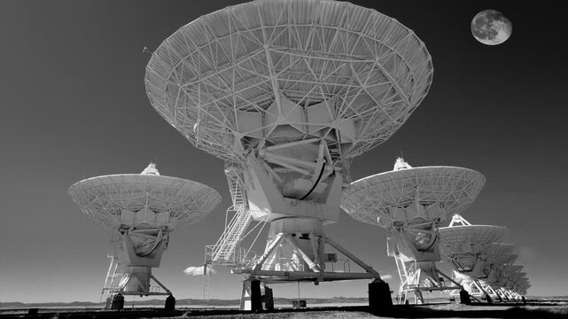  The VLA or Very Large array radio telescope in New Mexico, USA
