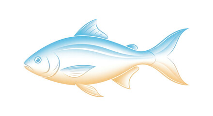 Fototapeta premium Stylized illustration of a swimming fish with gradient color and a transparent background