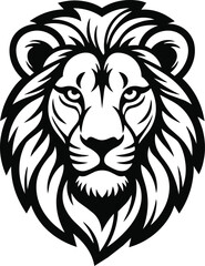 Fototapeta premium Majestic lion head illustration