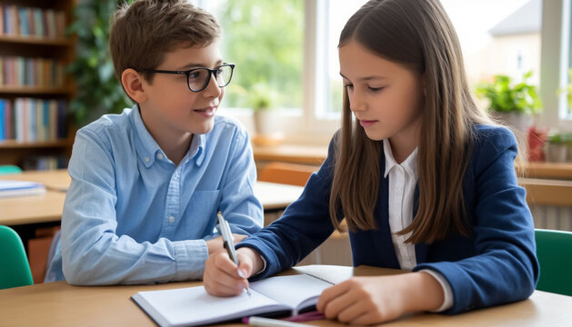 Teacher with Child, Private Tutor Helping Student for Education, Homeschooling or Personalized Learning Concept