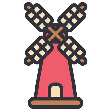vector illustration of a wildmill