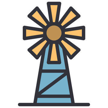 vector illustration of a wildmill
