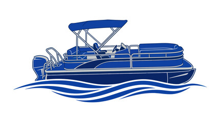 Pontoon Boat Vector Illustration © wdflm