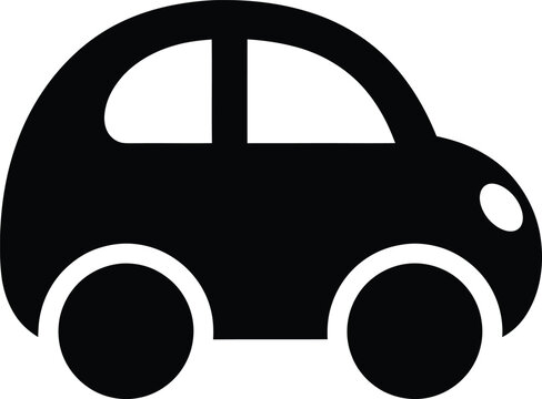 Minimalist black car icon with rounded shape for transport concepts vector illustration