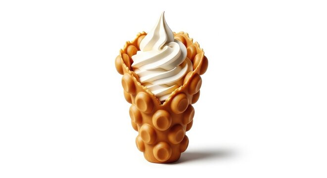Mochi ice cream in a bubble waffle cone